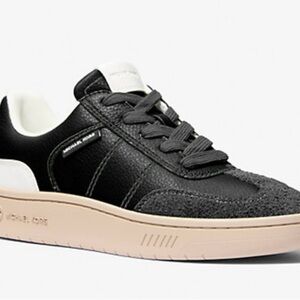 NWT Michael Kors  Black and White Kai Leather Sneakers